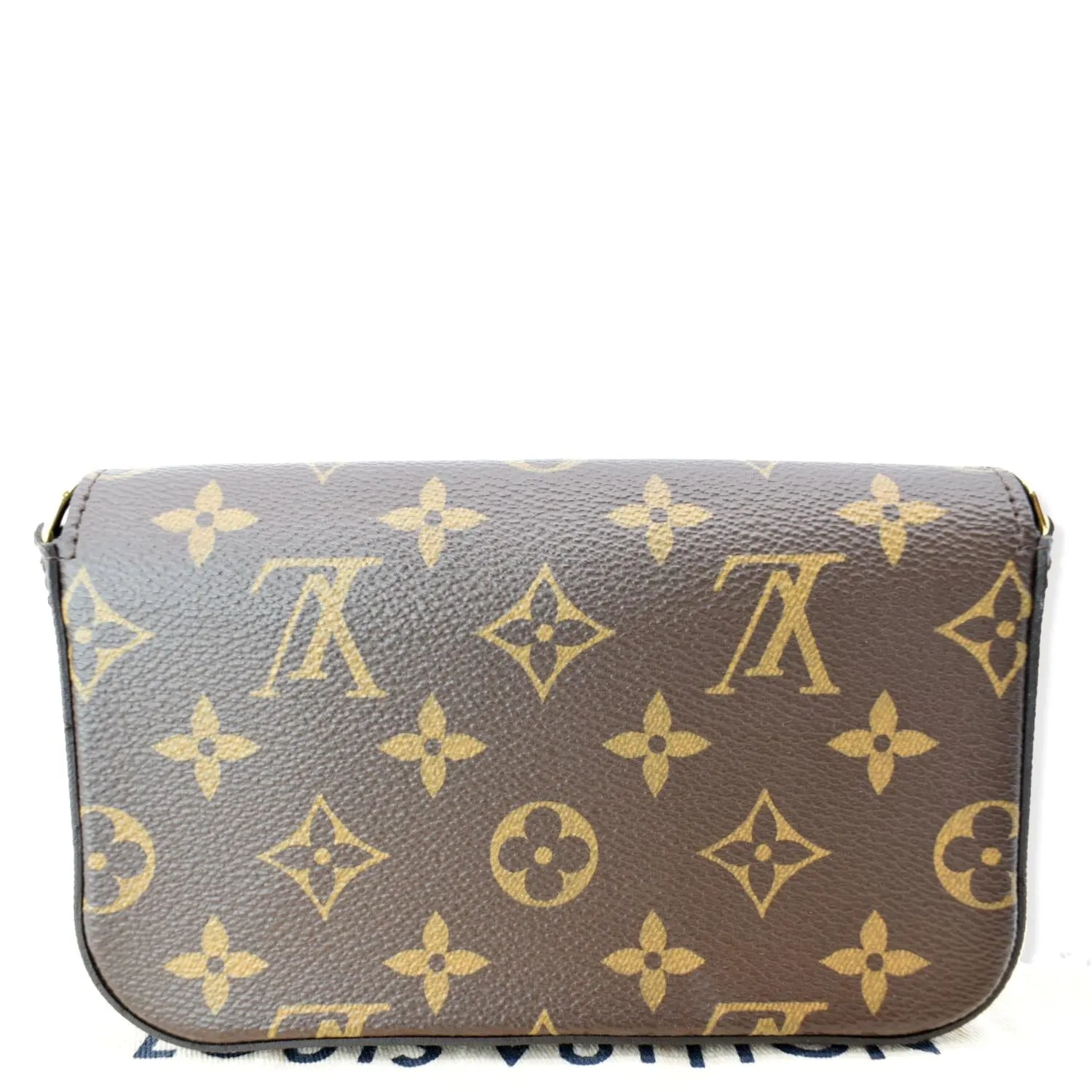 LOUIS VUITTON Felicie Strap & Go Pochette Monogram Canvas Shoulder Bag Brown