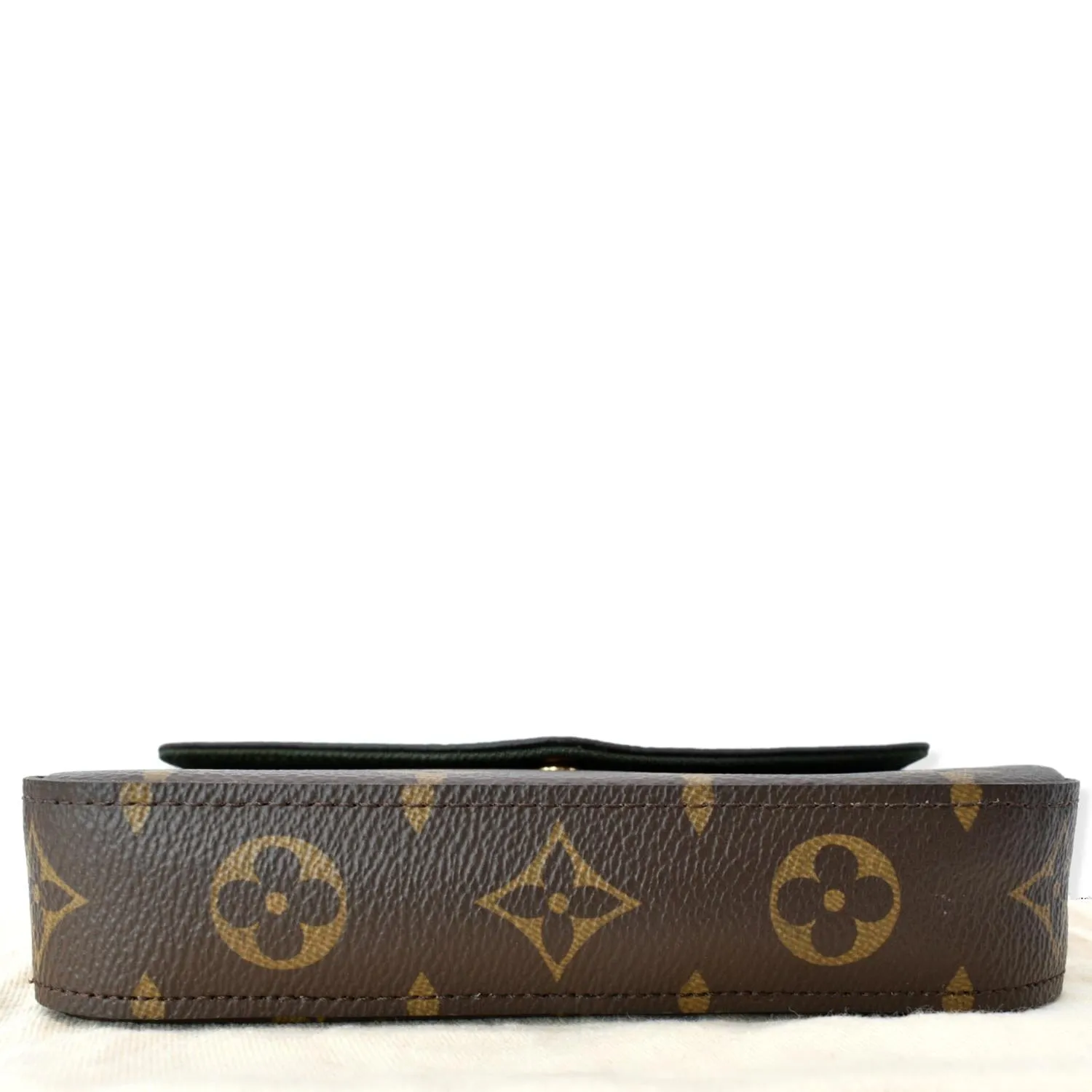 LOUIS VUITTON Felicie Strap & Go Pochette Monogram Canvas Shoulder Bag Brown