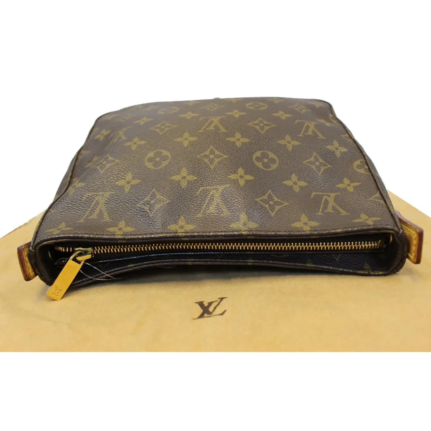 LOUIS VUITTON Looping MM Monogram Canvas Shoulder Bag Brown