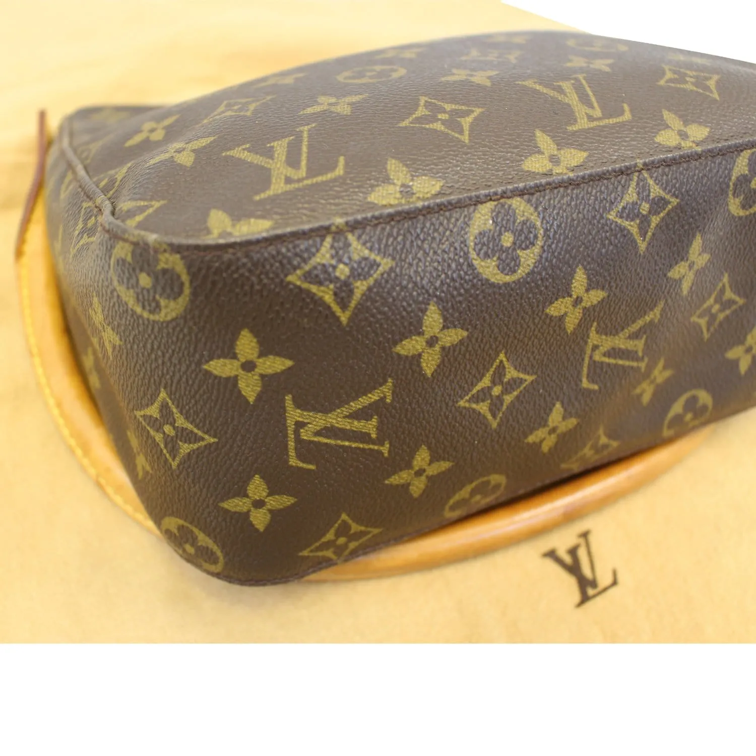LOUIS VUITTON Looping MM Monogram Canvas Shoulder Bag Brown