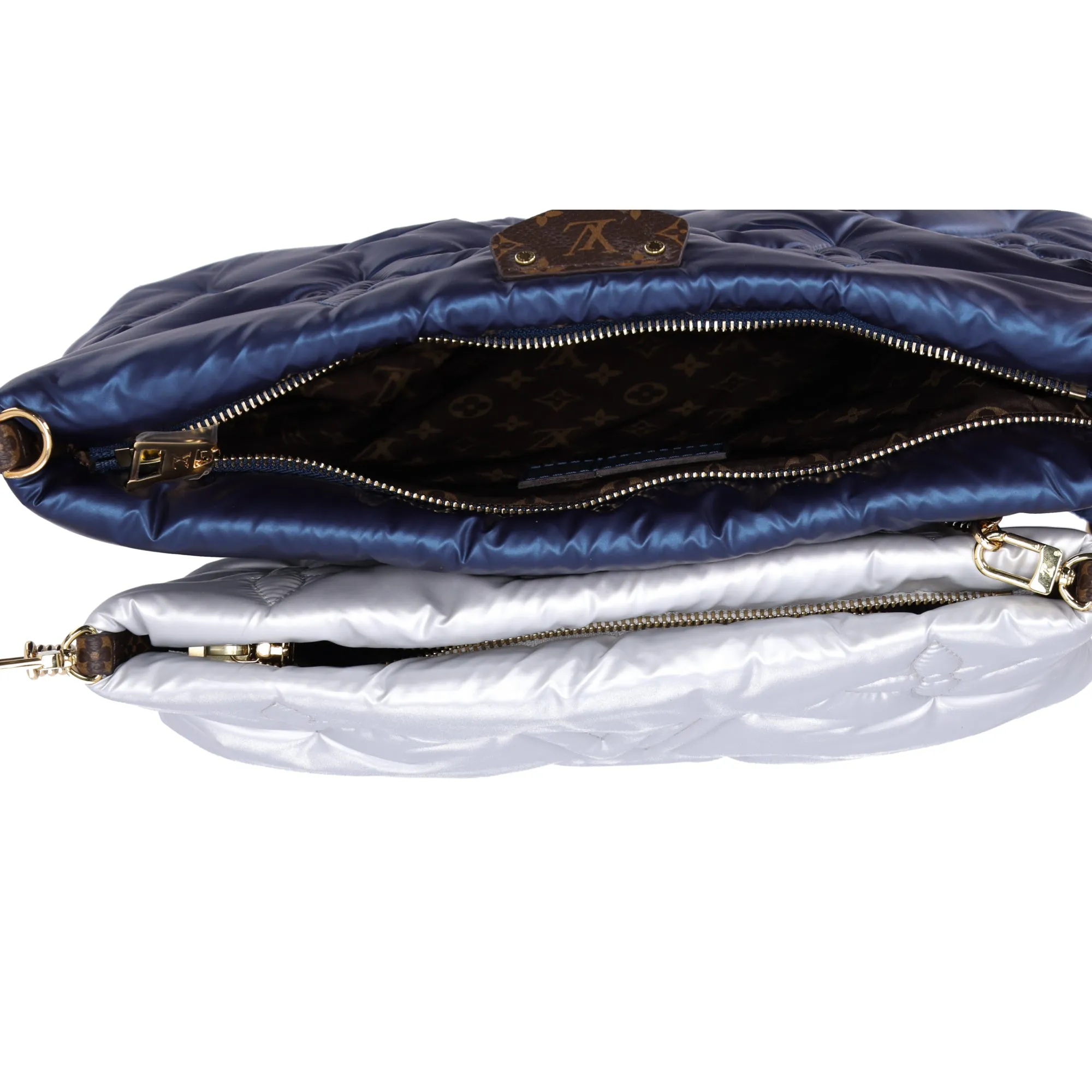 Louis Vuitton Maxi Multi Pochette Accessoires Pillow Shoulder Bag Silver Blue