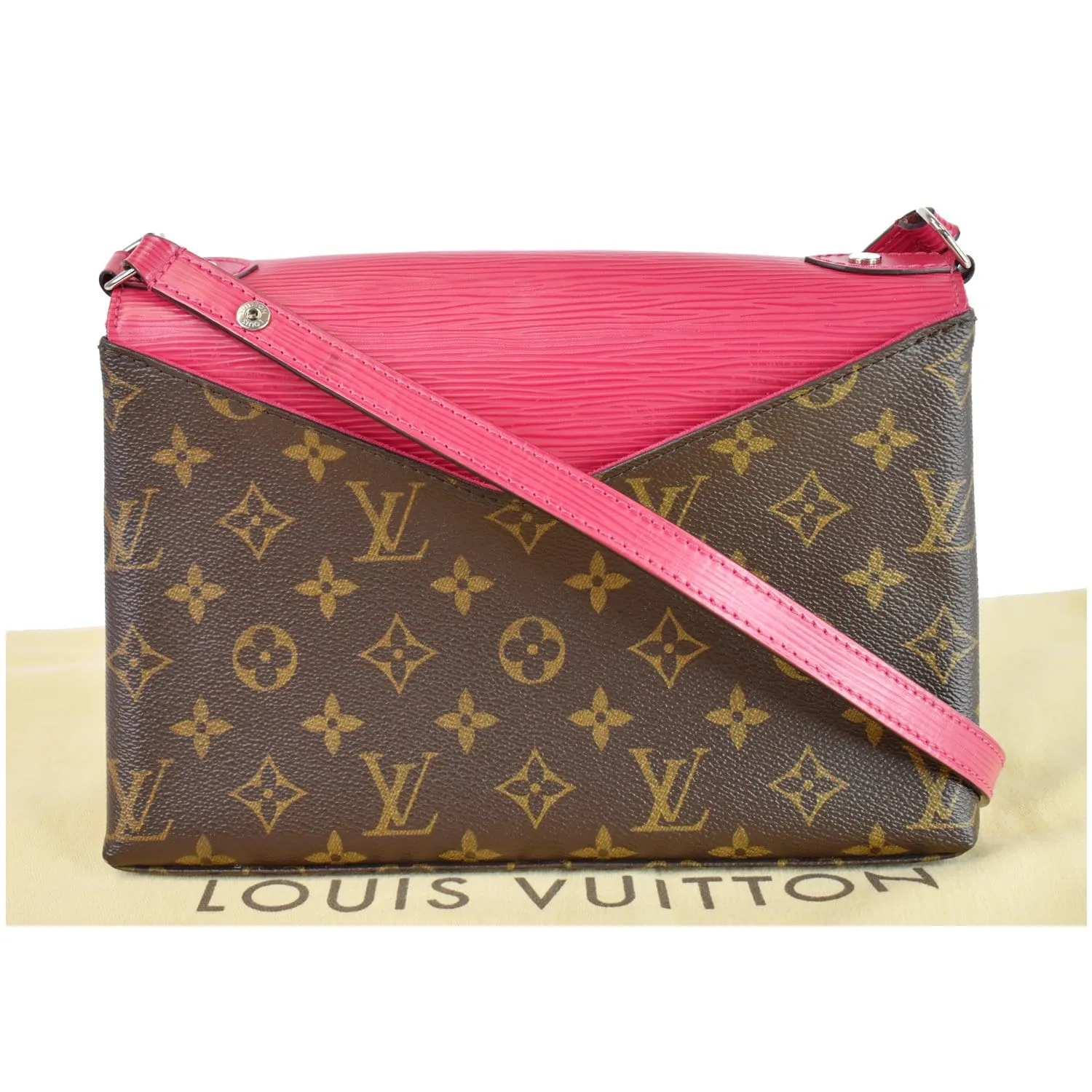 LOUIS VUITTON Saint Michel Monogram Epi Shoulder Bag Red