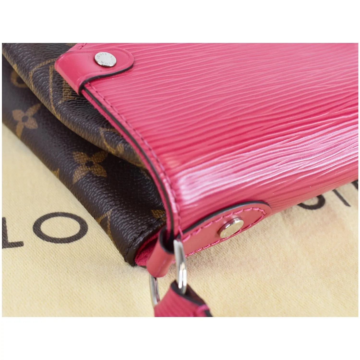 LOUIS VUITTON Saint Michel Monogram Epi Shoulder Bag Red