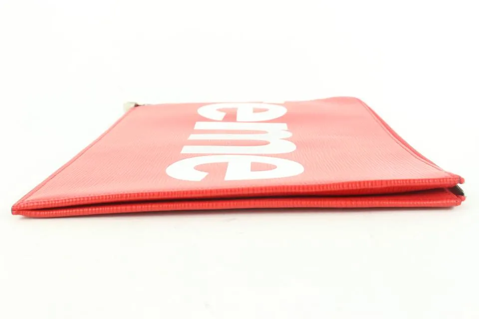 Louis Vuitton Supreme Red Epi Leather Pochette Jour GM Clutch Bag 600lvs615