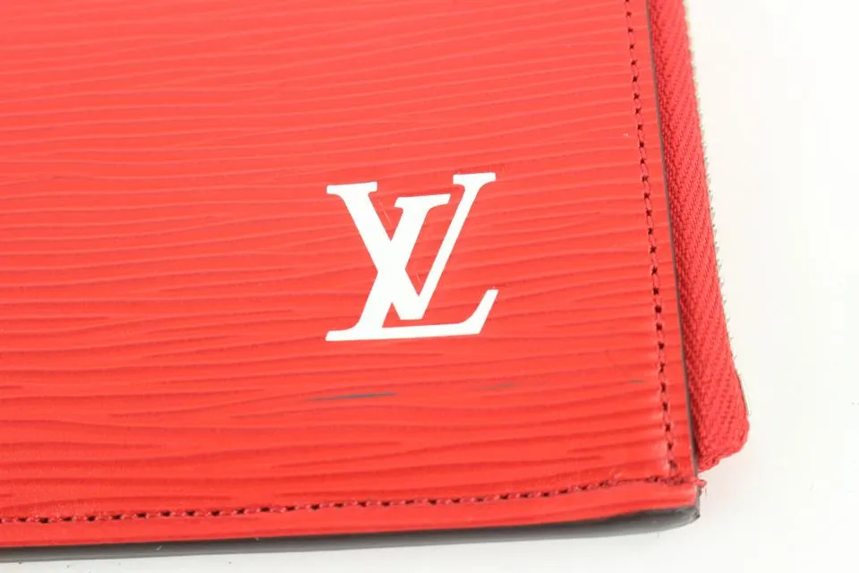 Louis Vuitton Supreme Red Epi Leather Pochette Jour GM Clutch Bag 600lvs615