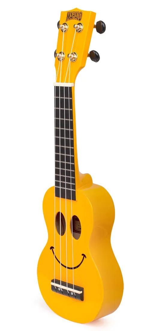 Mahalo U-SMILINO-YW Smiley Face Sopranino Ukulele with Bag - Yellow