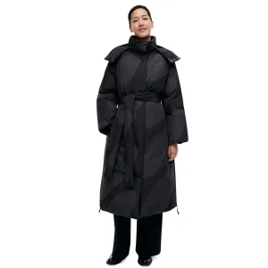 Marimekko Suoja Linssi Down Coat, Black & Charcoal
