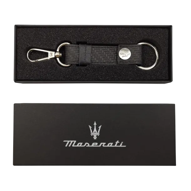 Maserati Leather Carabiner Keychain