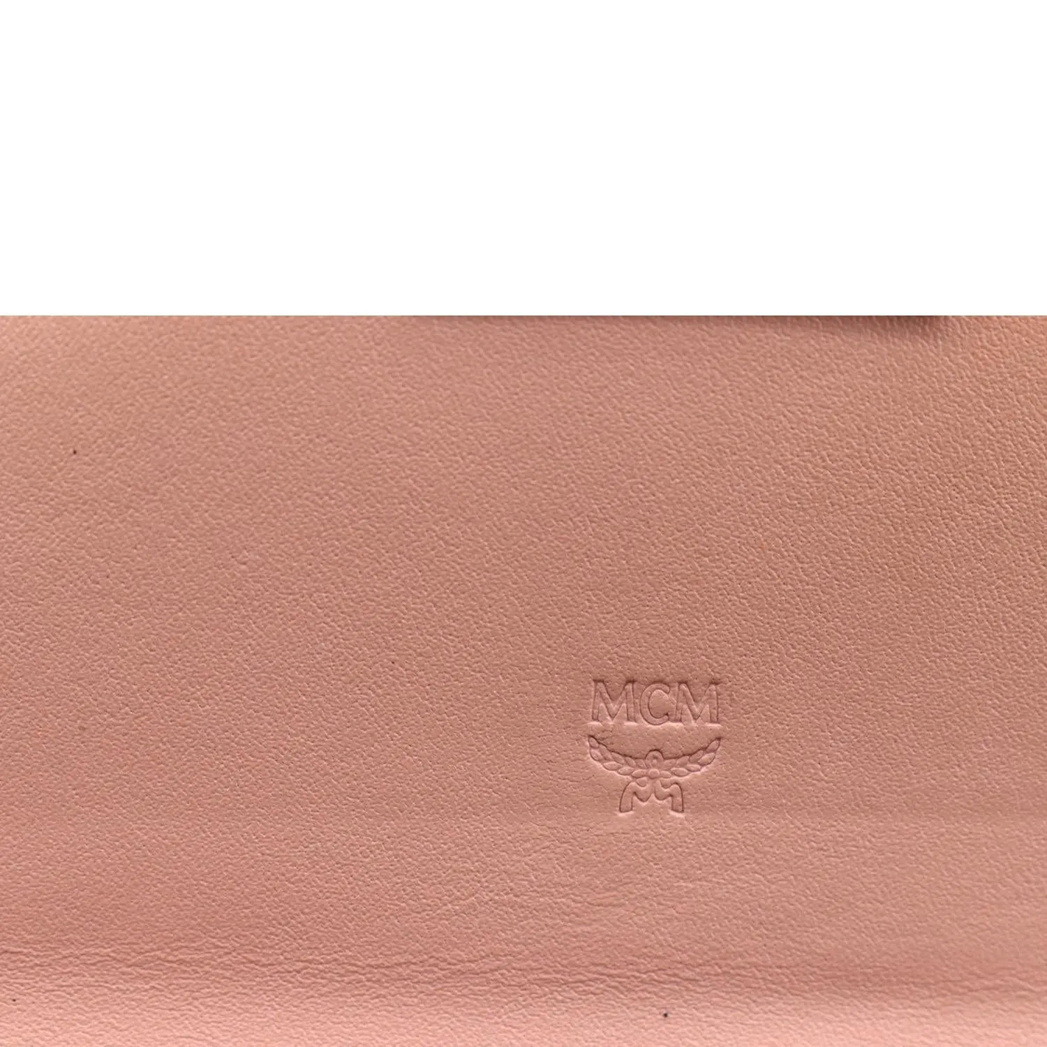 MCM Large Patricia Visetos Canvas Wallet On Chain Bag Soft Pink