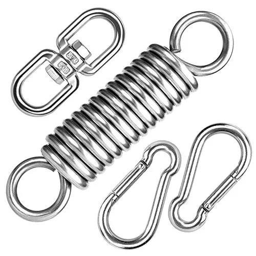 MEICOCO Professional Heavy Bag Hardware Saver Kit 450 LB Capacity Spring, Steel Suspension with 2 Spring Snap Hook Carabiners