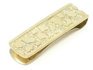 Men's 10k Yellow Gold Solid Nugget Money Clip Wallet Holder 1.9" 11.8 grams