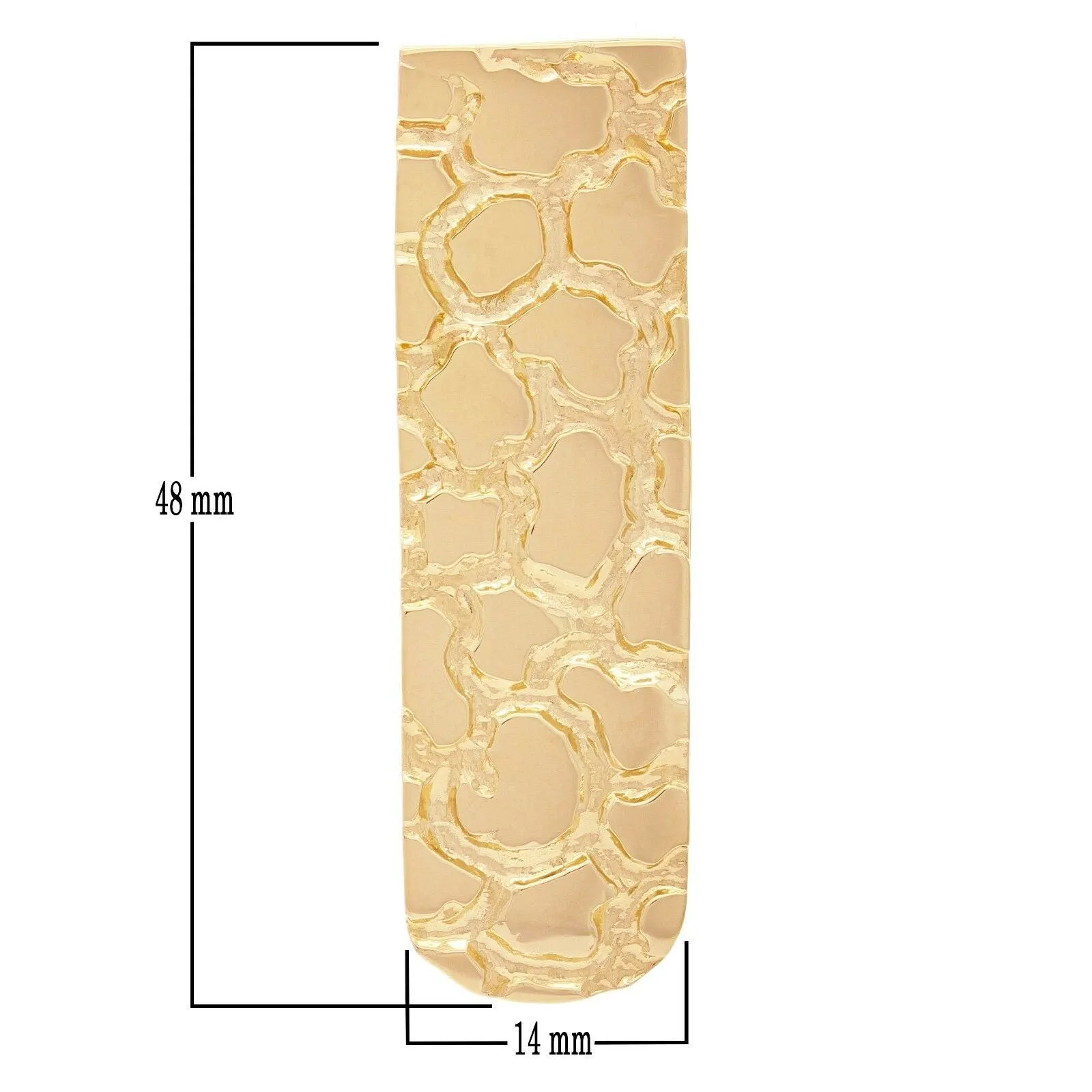 Men's 14k Yellow or Rose Gold Solid Nugget Money Clip Wallet Money Holder 1.9" 15 grams