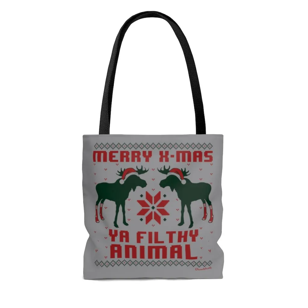 Merry-X-Mas Moose Tote Bag