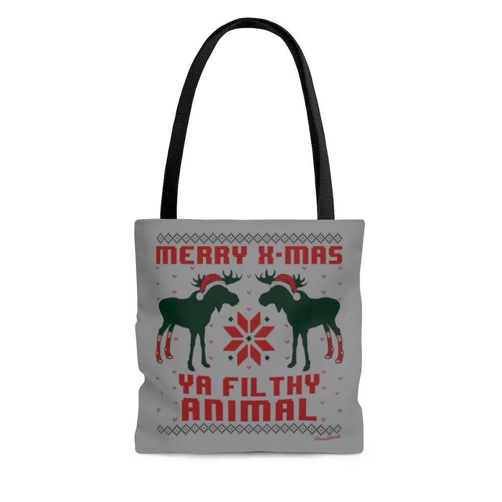 Merry-X-Mas Moose Tote Bag