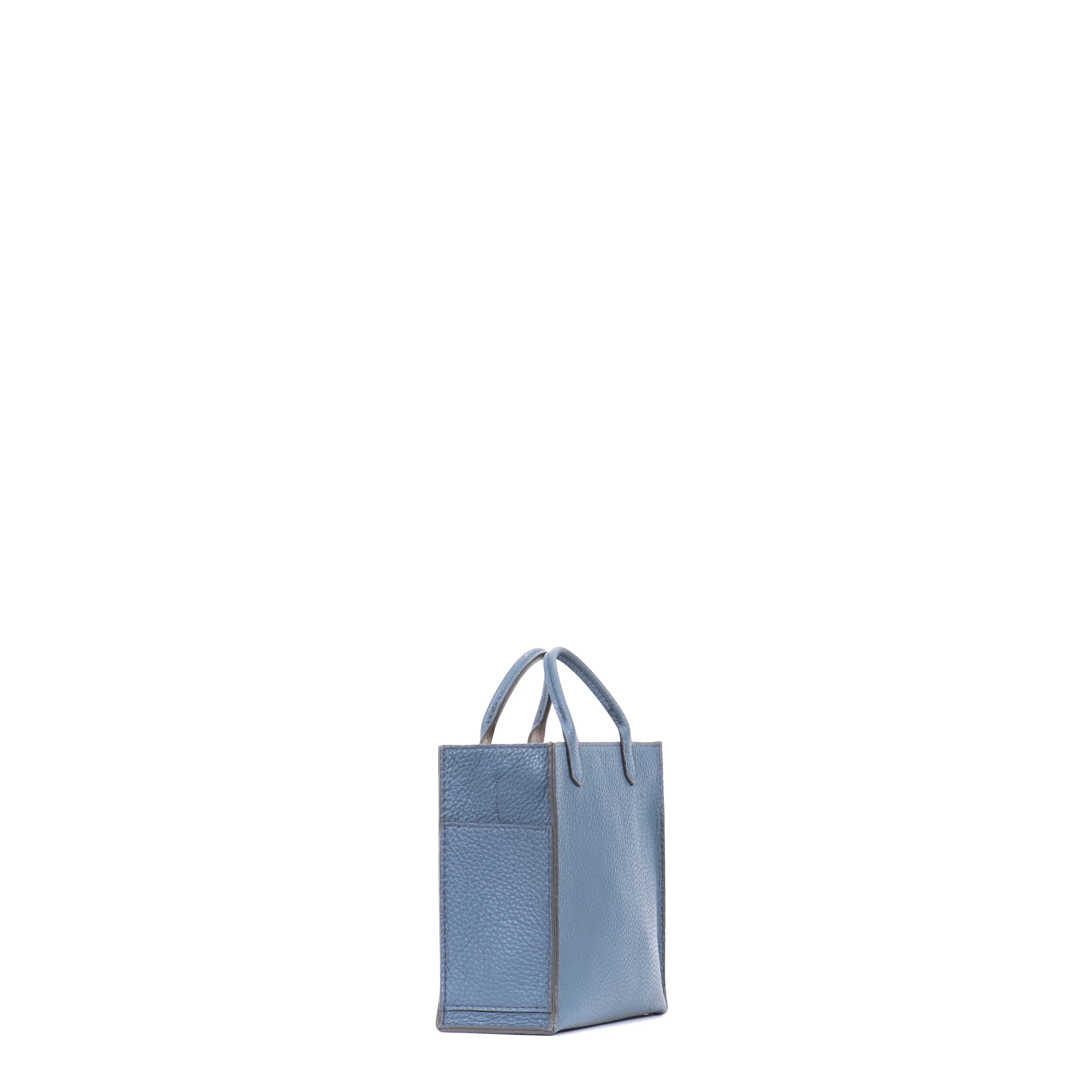 MICRO HARBOR TOTE WEDGEWOOD PEBBLED CALF