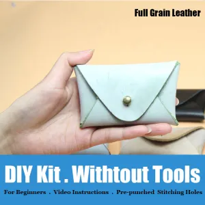 Minimalism Leather Card Holder Kit DIY Leather Coin Wallet Kit DIY Leather Projects DIY Leather Kit