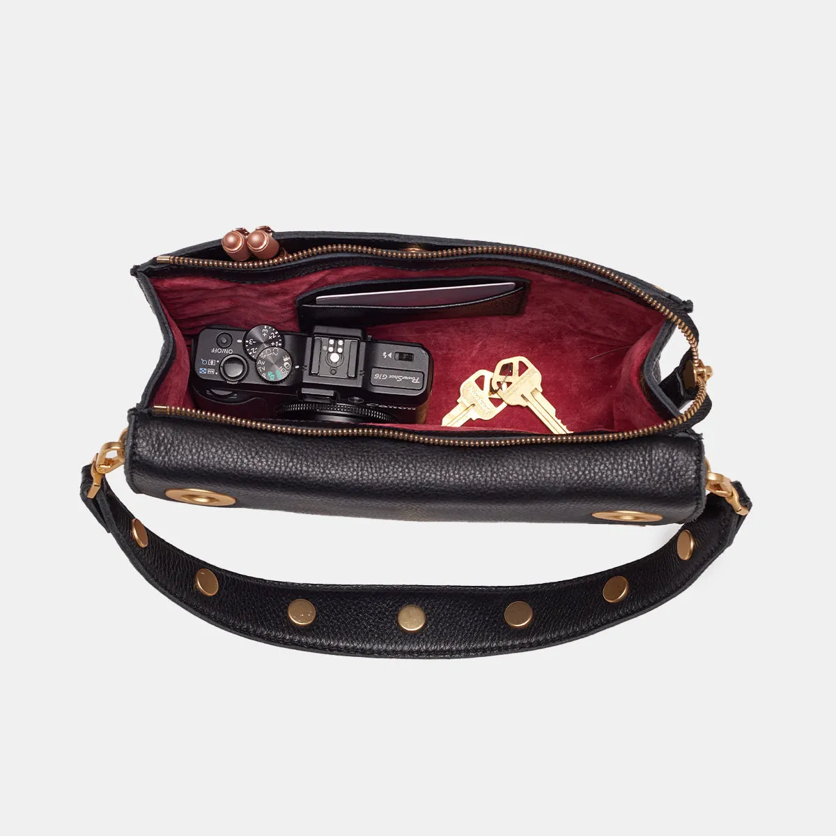 Montana Clutch | Black/Brushed Gold | Sml