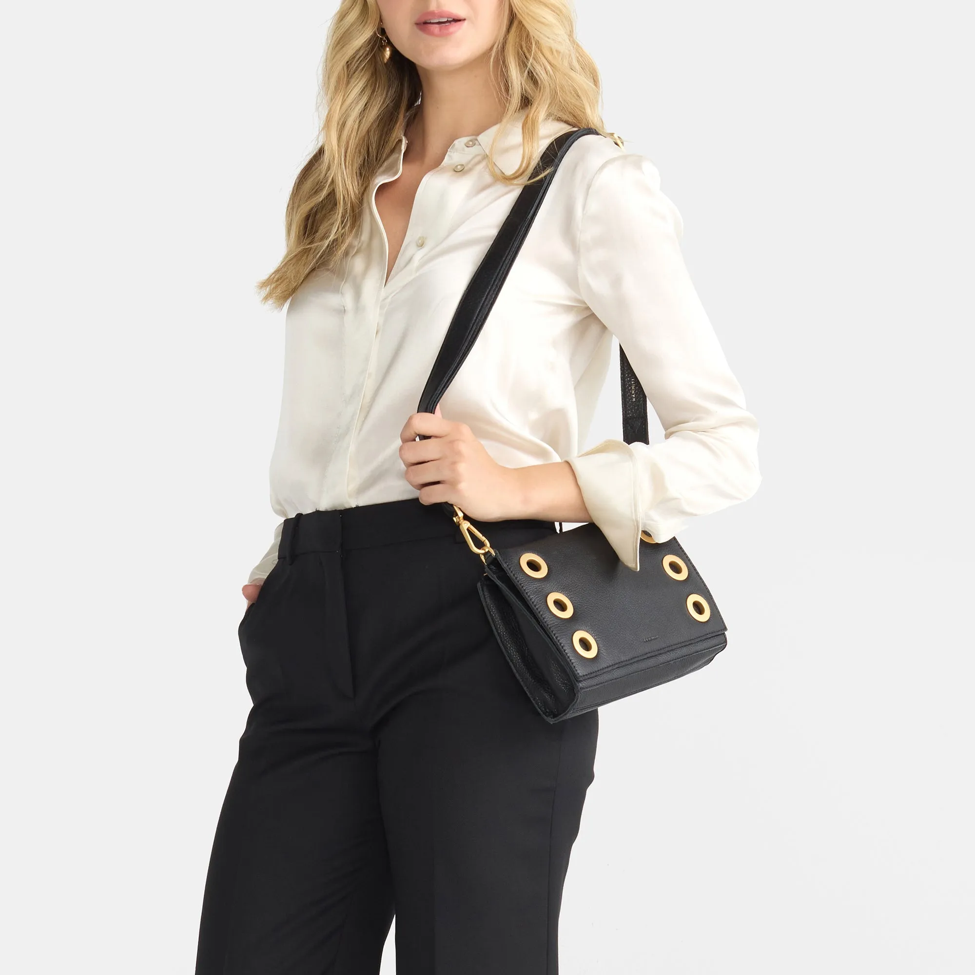 Montana Clutch | Black/Brushed Gold | Sml
