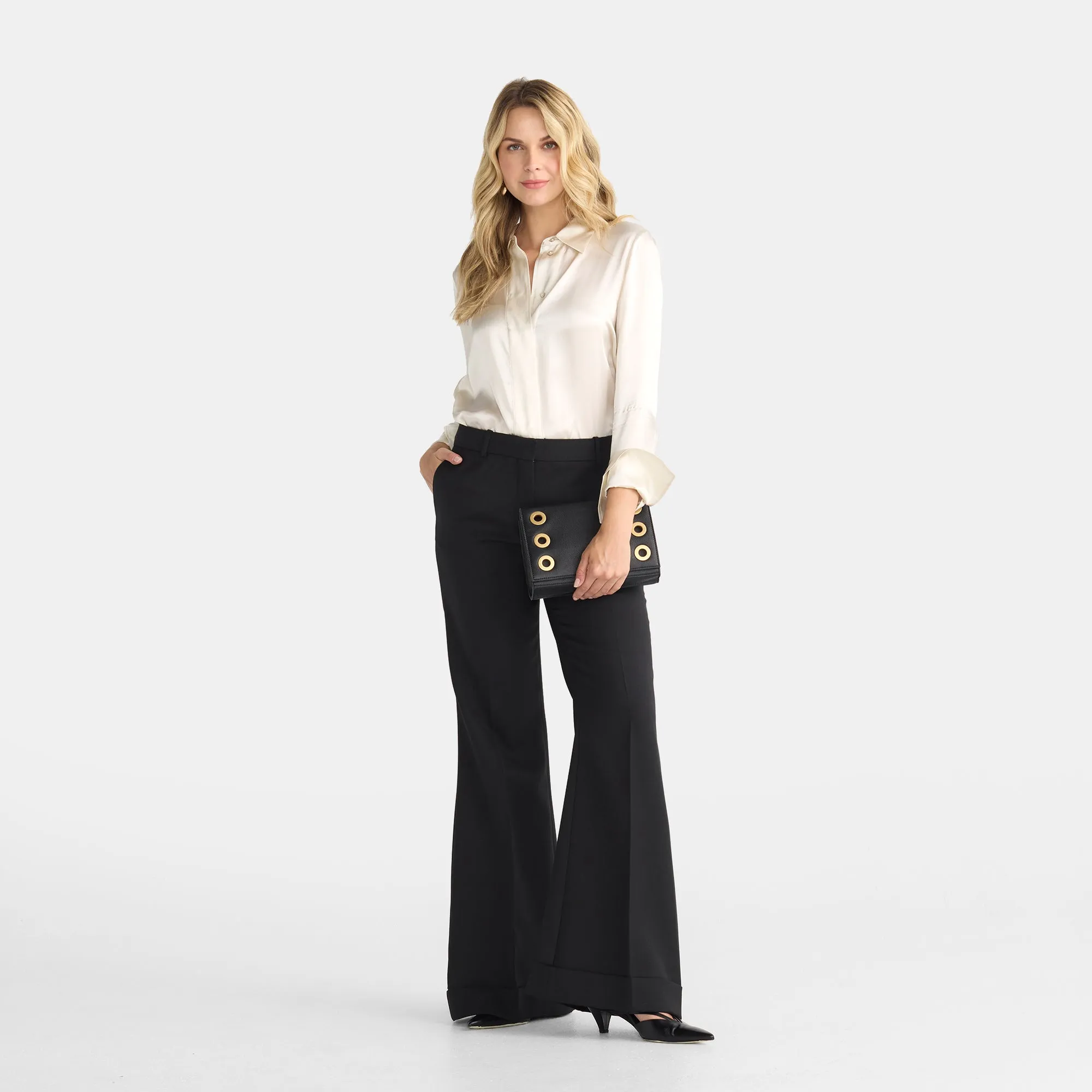 Montana Clutch | Black/Brushed Gold | Sml