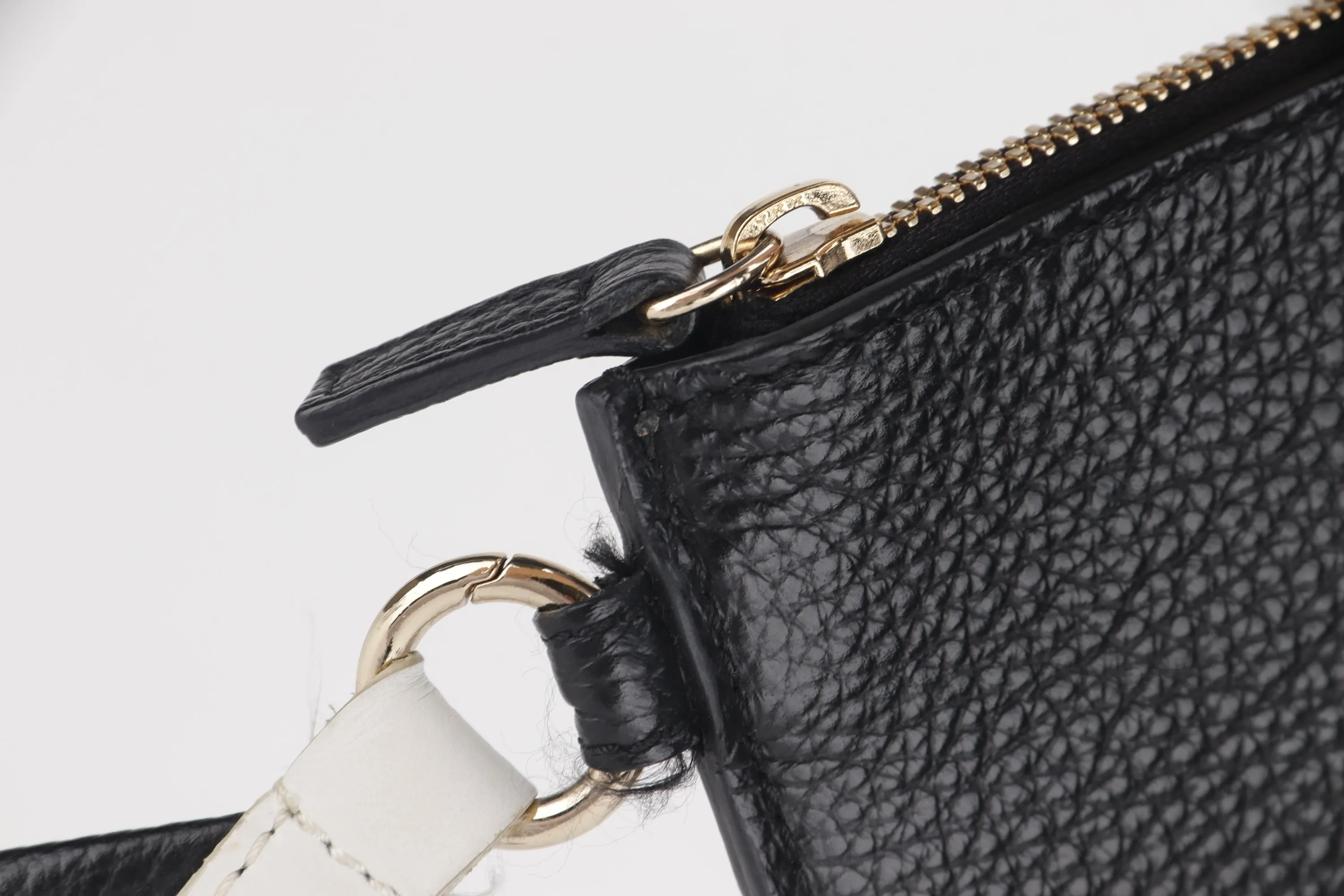 MSGM WHITE INITIALS ZIPPY CLUTCH, WITH DUSTC OVER
