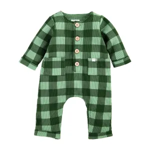 Mud Pie Green Check One-Piece
