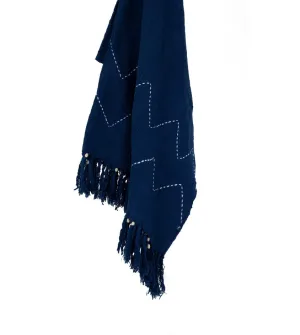 Natural Throw Blanket Indigo