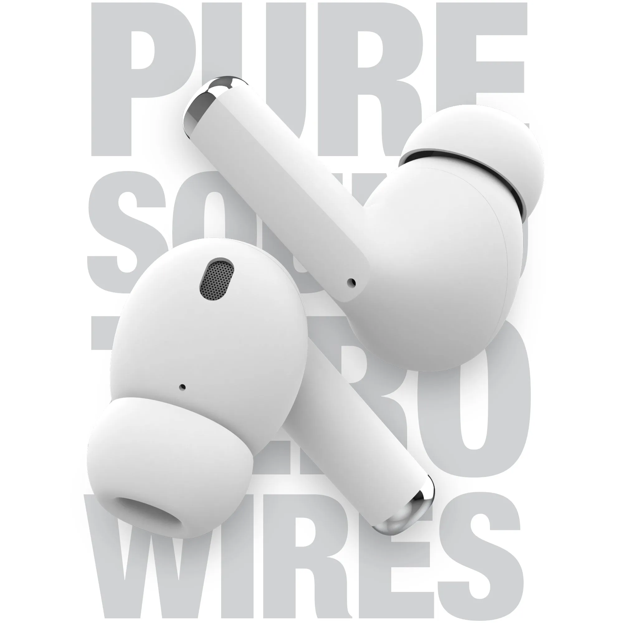 Naztech Xpods PRO True Wireless Earbuds with Wireless Charging Case -White