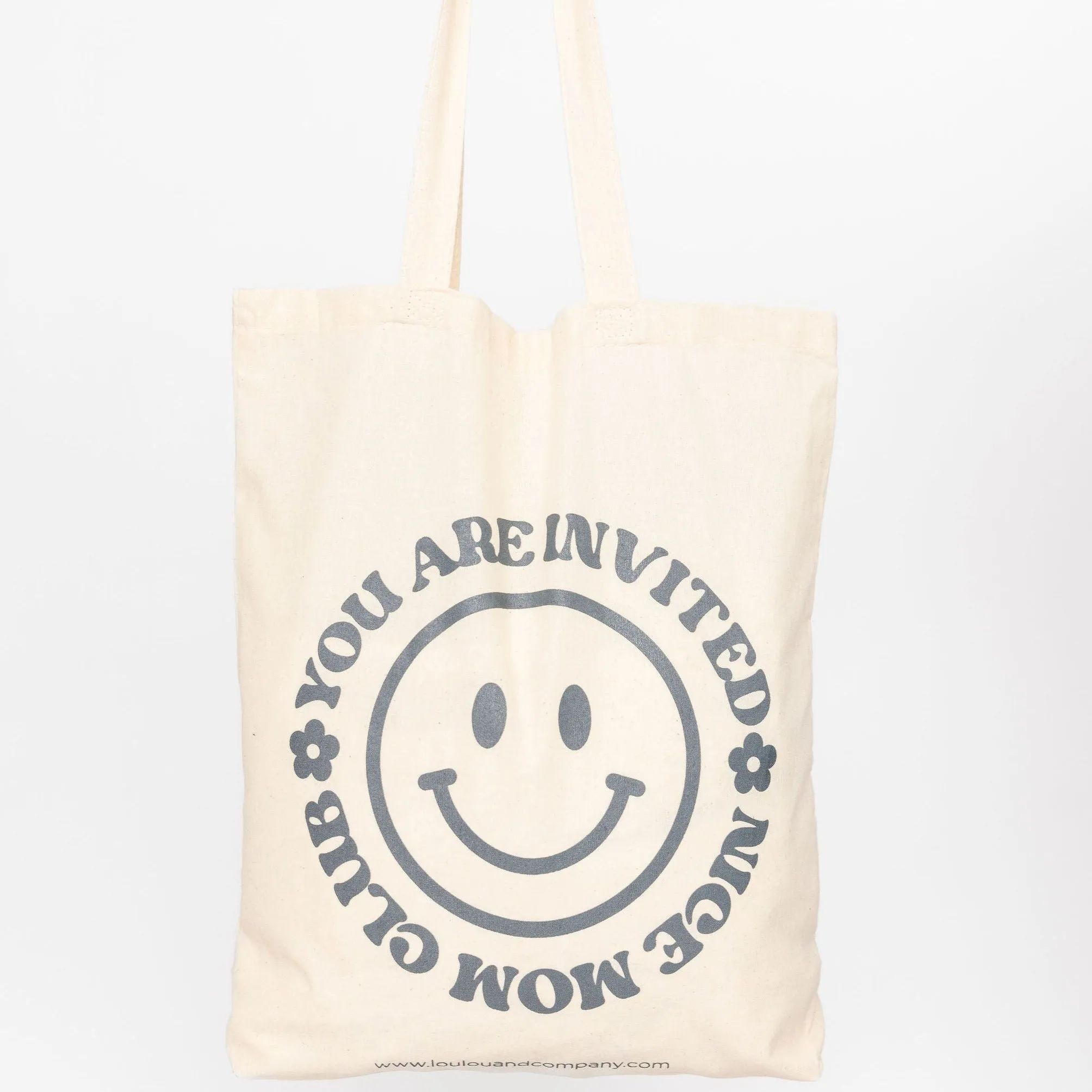 NICE MOM TOTE | “YOU’RE INVITED” CHARCOAL