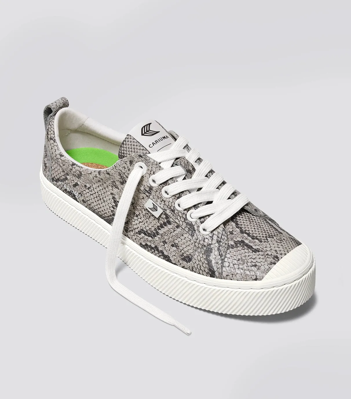 OCA Low Snake Skin Print Leather Sneaker Women