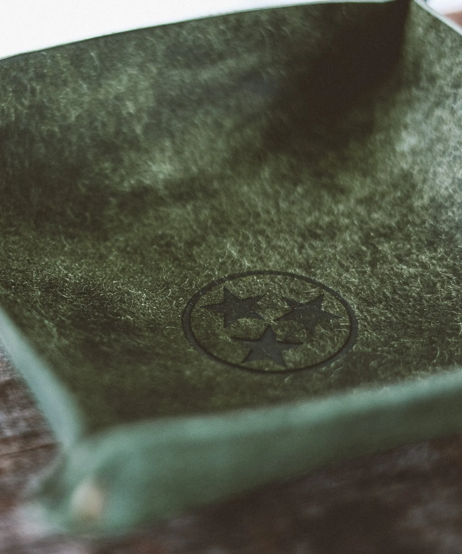 Olive Leather Catch All Tray