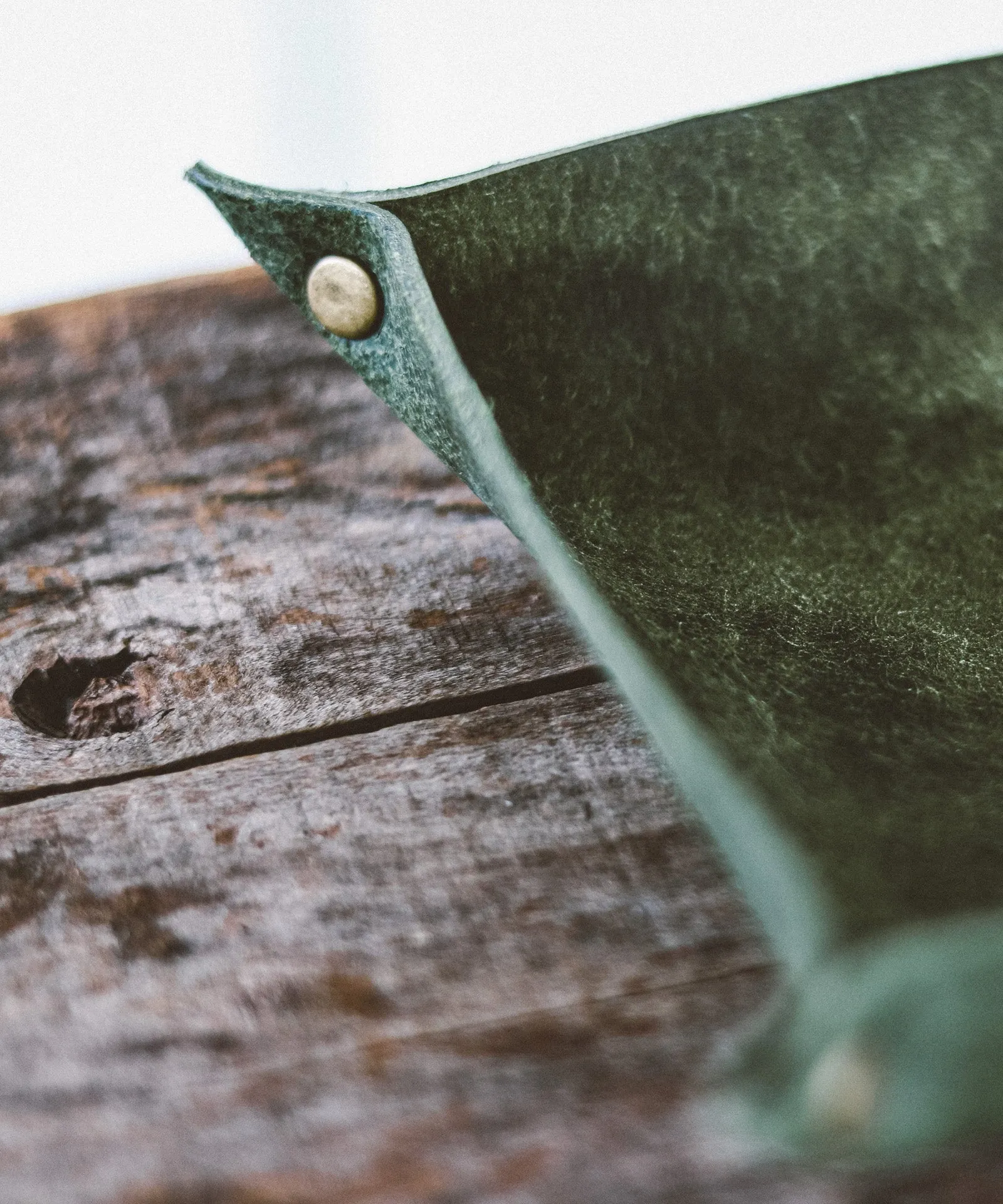 Olive Leather Catch All Tray