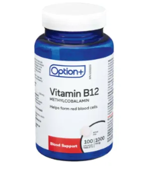 Option  Vitamin B12 Methylcobalamin 100 mcg 100 Tablets