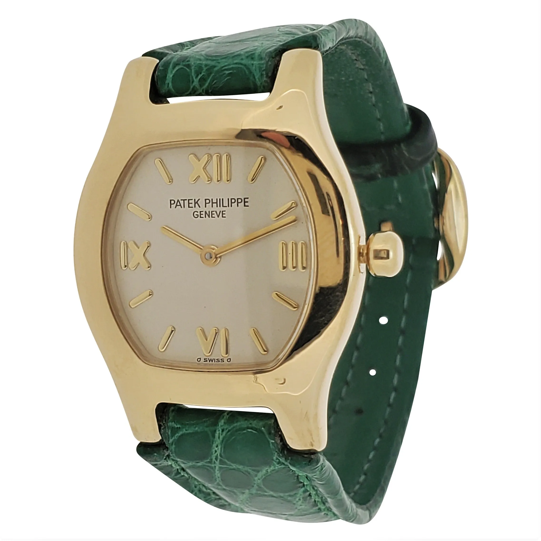 Patek Philippe 4850J Ladies 18K Gold Tonneau/Tortue Shape Watch, Circa 1997