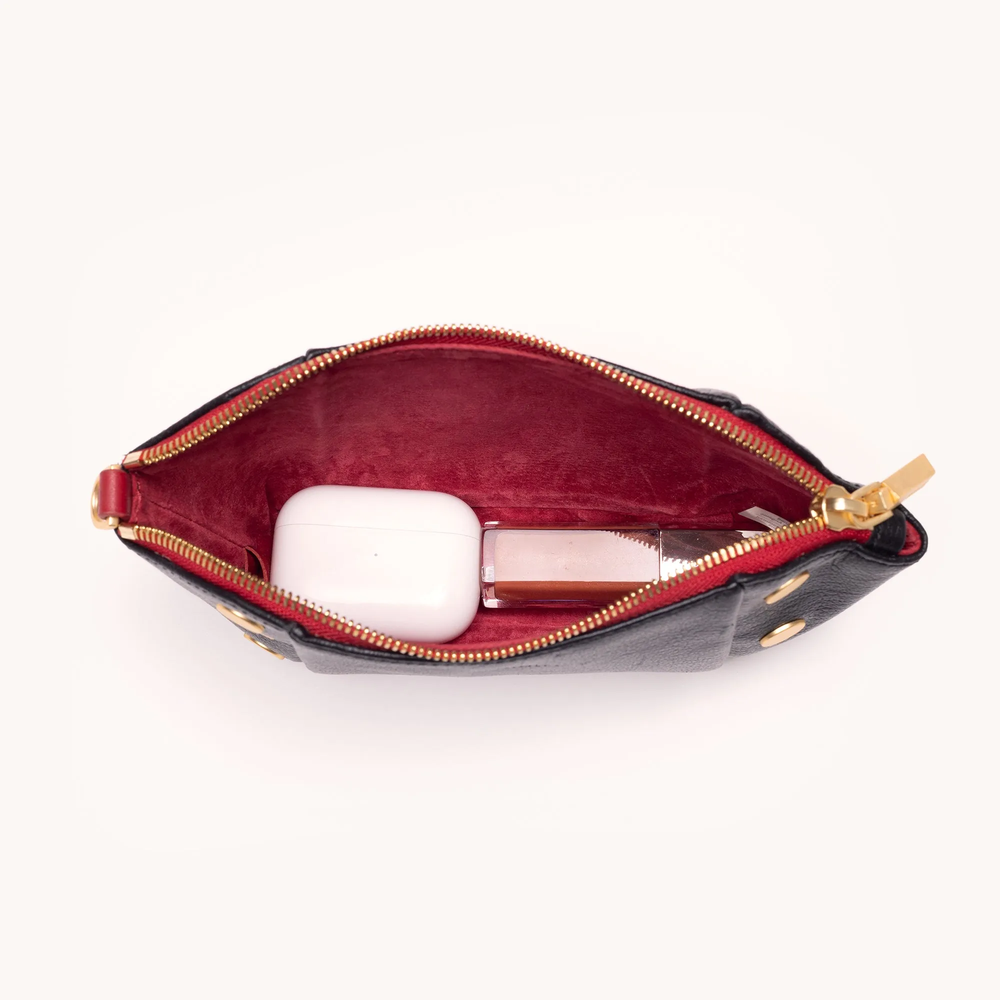 Paul Pocket | Black Press/Brushed Gold Red Zip
