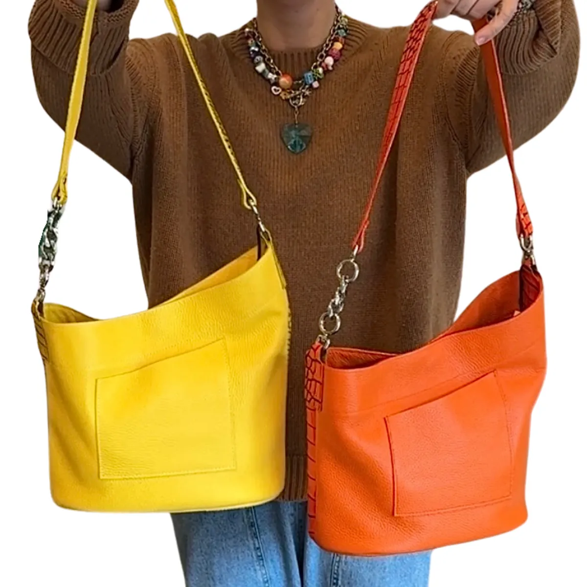 Penny Bucket Bag Orange
