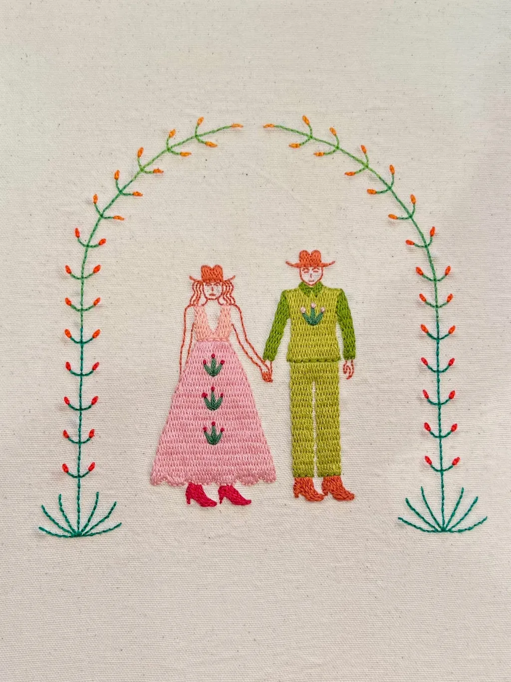 Petal Pink And Olive Green
