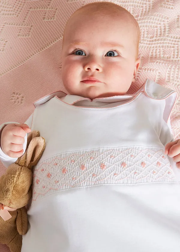 Pink Hand Smocked Sleeping Bag (3-18mths)