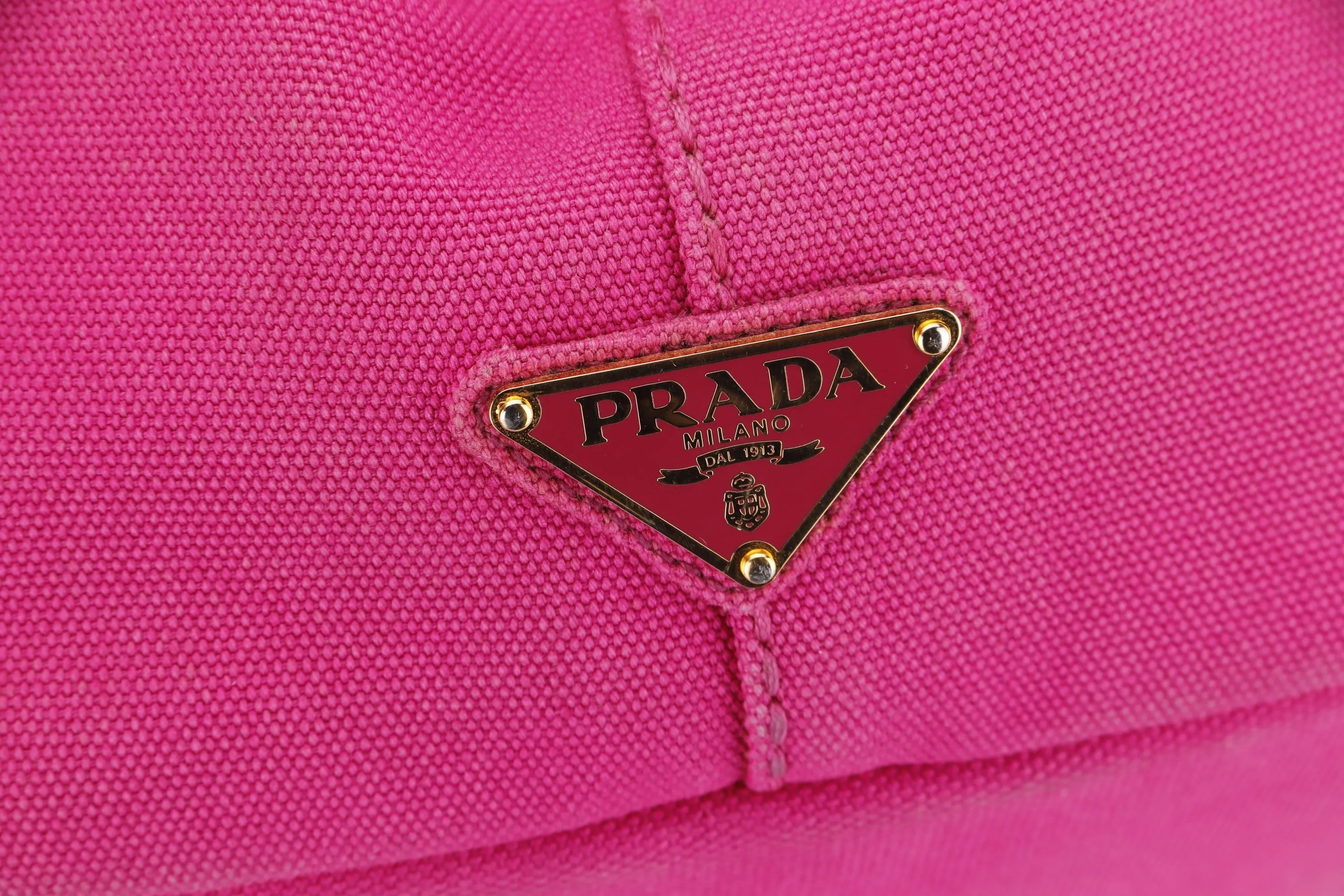 PRADA CANAPA TOTE, PINK DENIM, WITH STRAP, NO CARD & DUST COVER