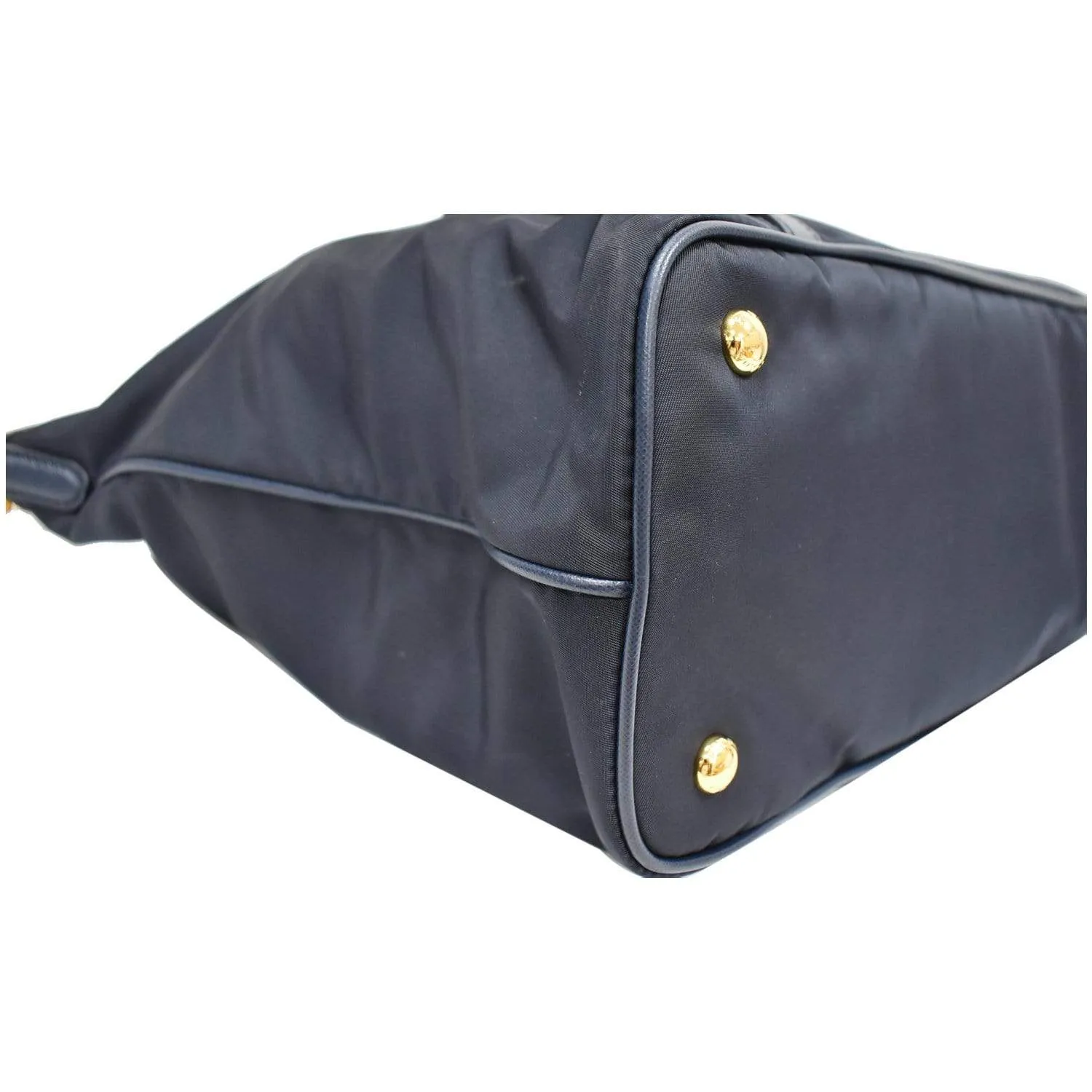 PRADA Tessuto Saffiano Nylon Tote Shoulder Bag Blue