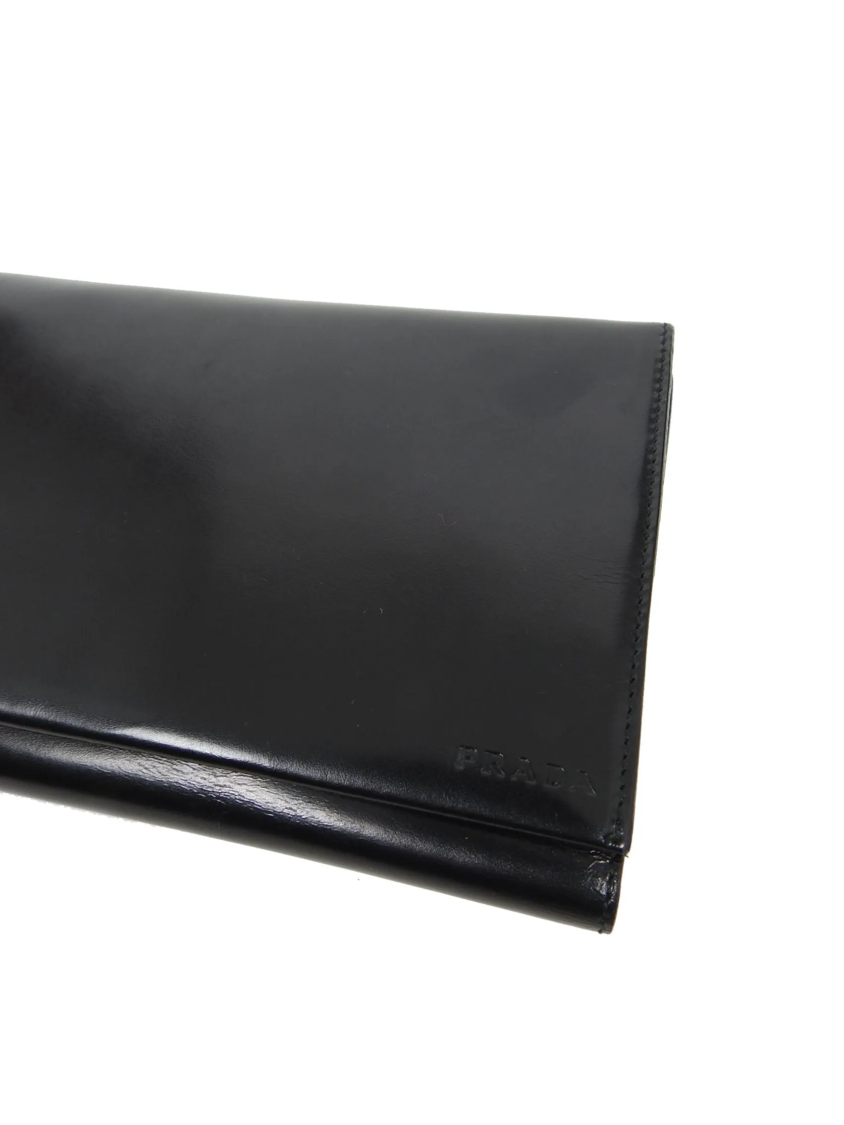 Prada Vintage 90s Black Travel Wallet