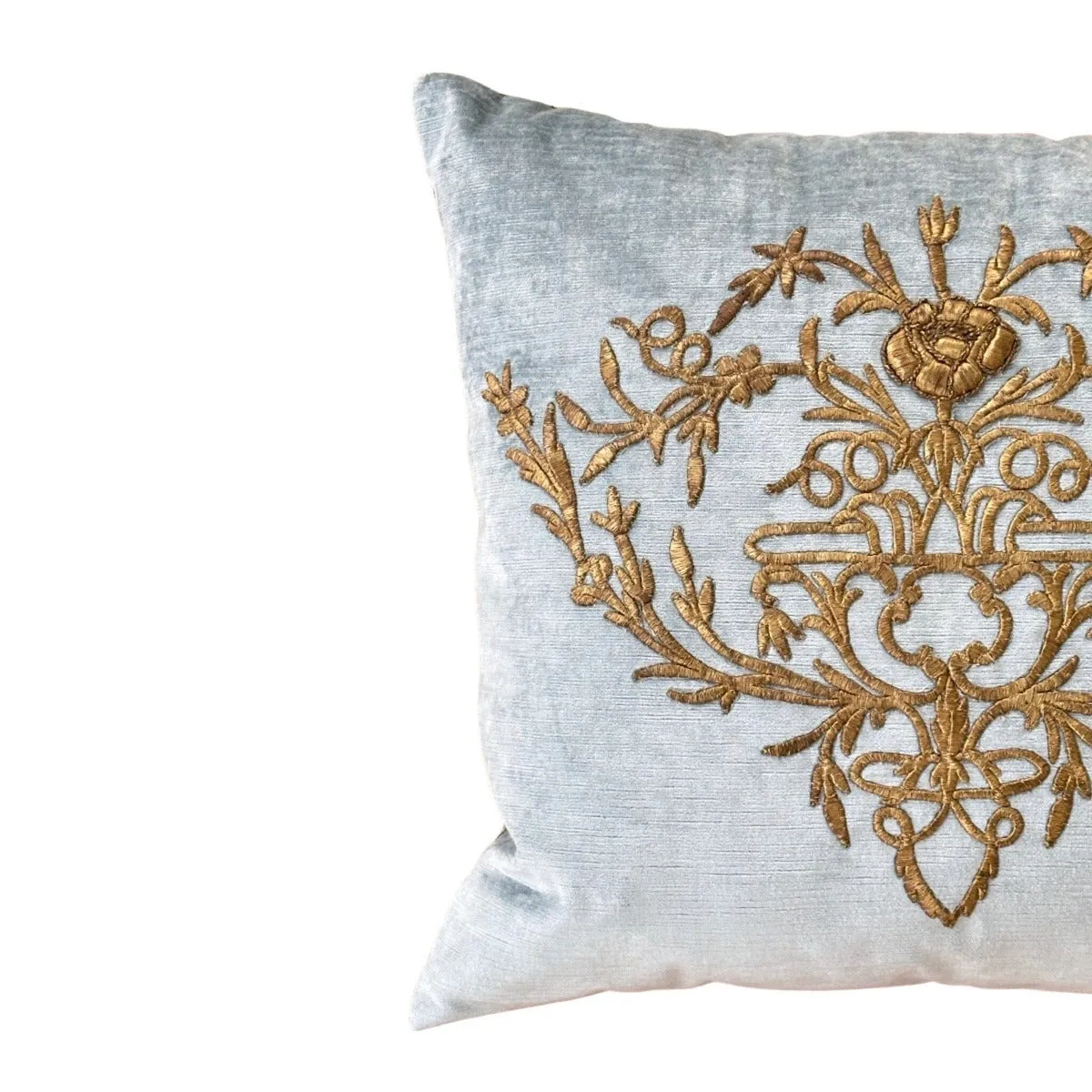 "RESERVED" Antique Ottoman Empire Raised Gold Metallic Embroidery (#E021523A&B | 20 x 21")