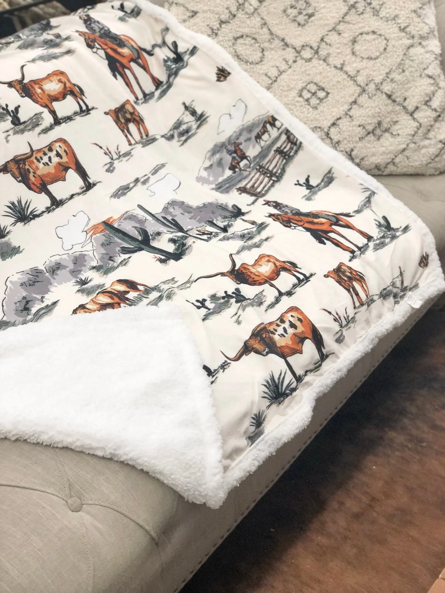 Ranch Life Western Toile Campfire Throw - Color