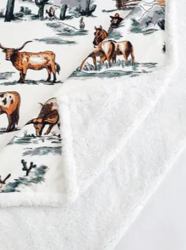 Ranch Life Western Toile Campfire Throw - Color