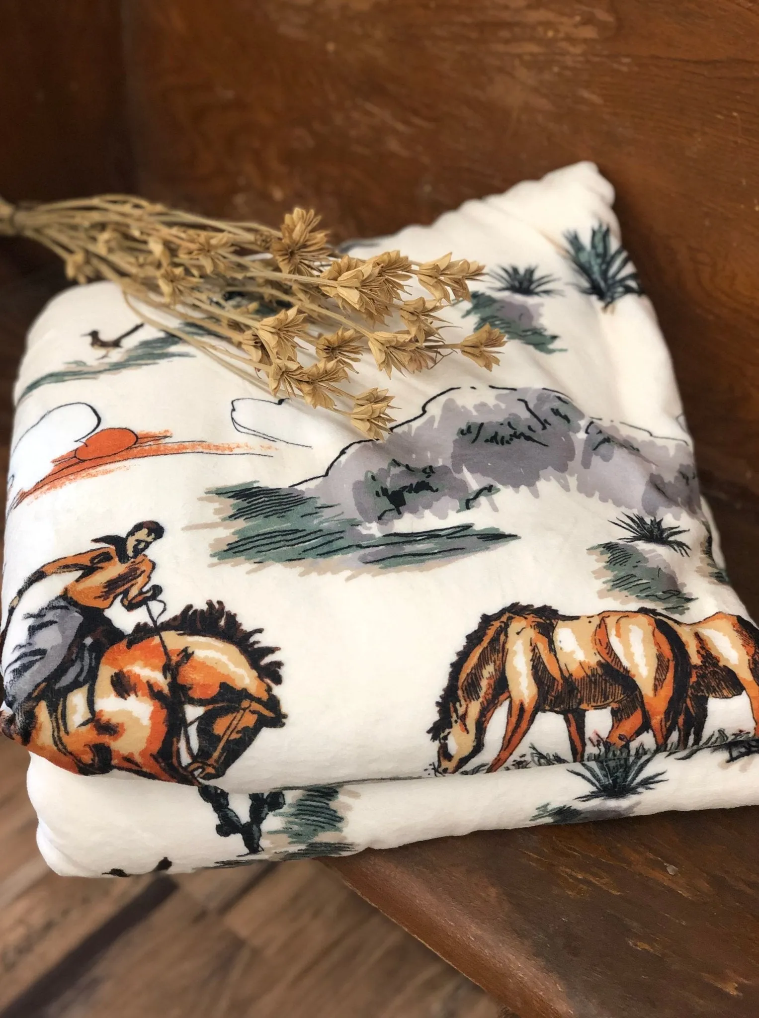 Ranch Life Western Toile Campfire Throw - Color
