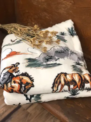 Ranch Life Western Toile Campfire Throw - Color