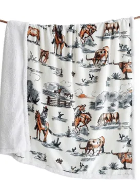 Ranch Life Western Toile Campfire Throw - Color