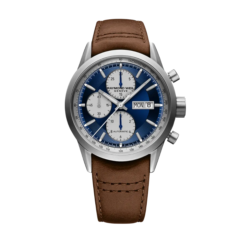 Raymond Weil Men's Freelancer Automatic Leather Strap Blue Dial Watch