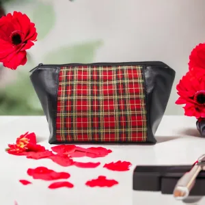 Red Tartan Makeup Bag