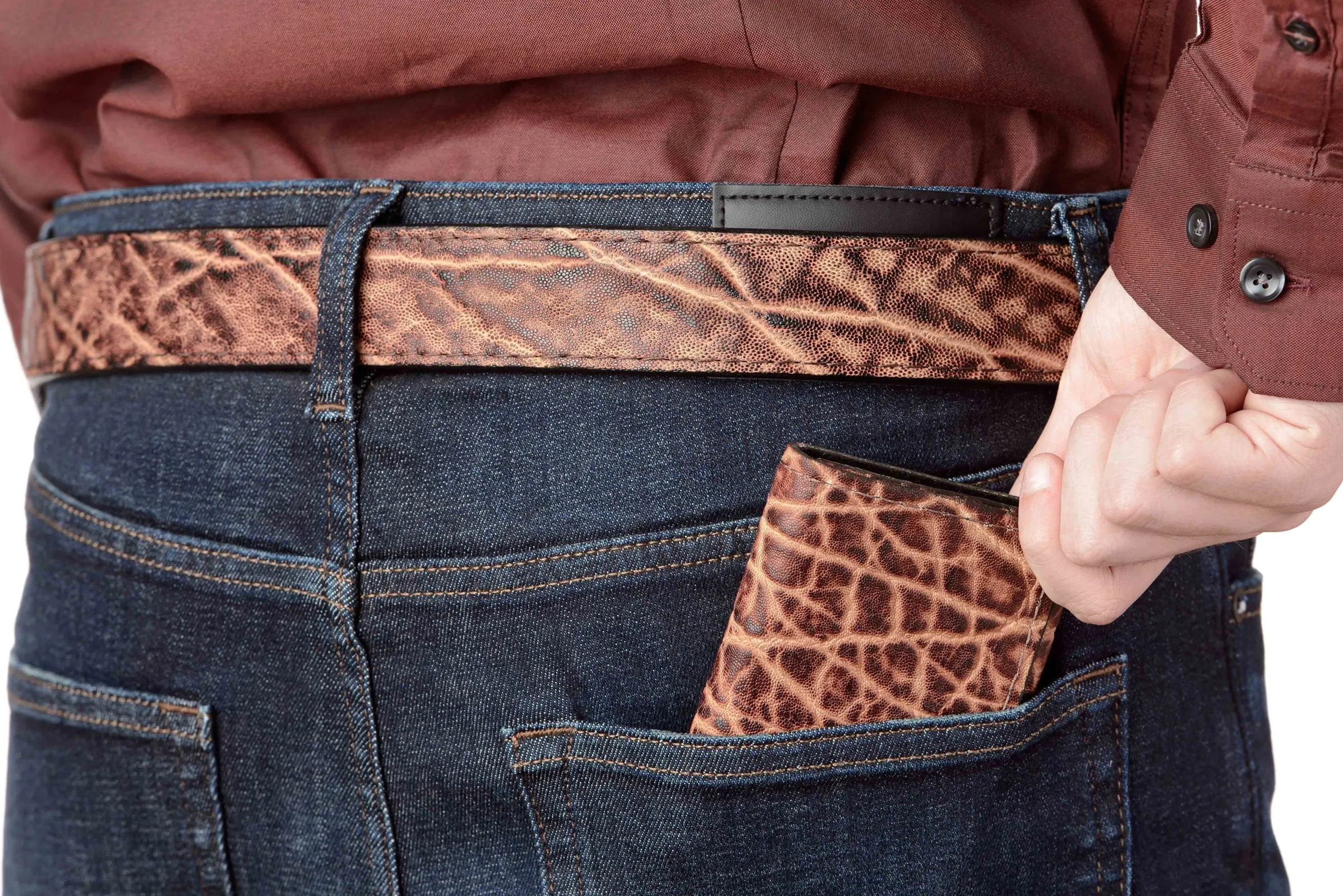 Rustic Brown Elephant Trifold Wallet