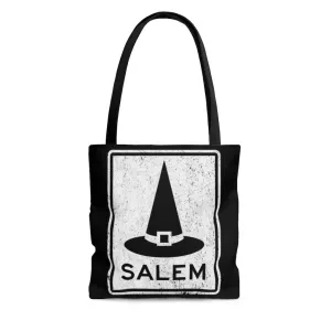Salem MA Witch Hat Sign Halloween Tote Bag